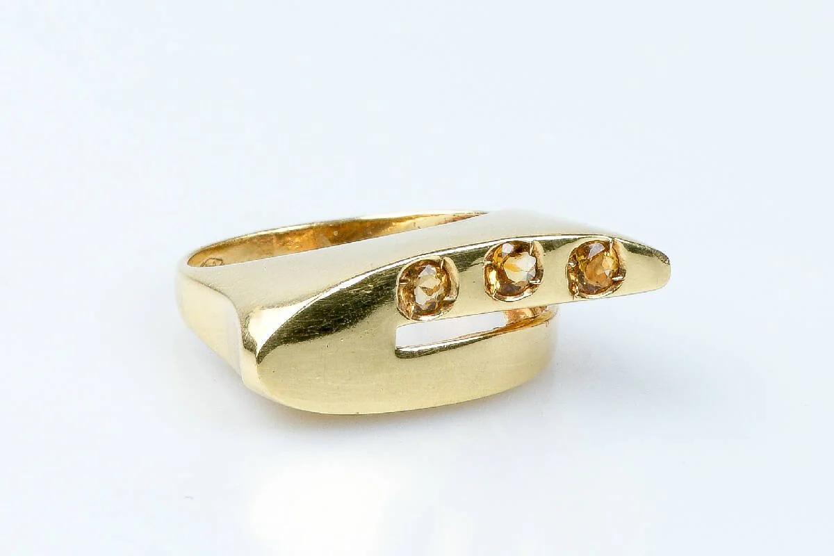 Citrine ring in 18k yellow gold - Image 2