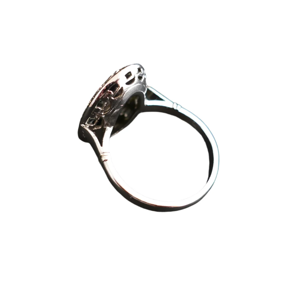 Ring Art Deco paltinium, sapphires and diamonds - Image 4