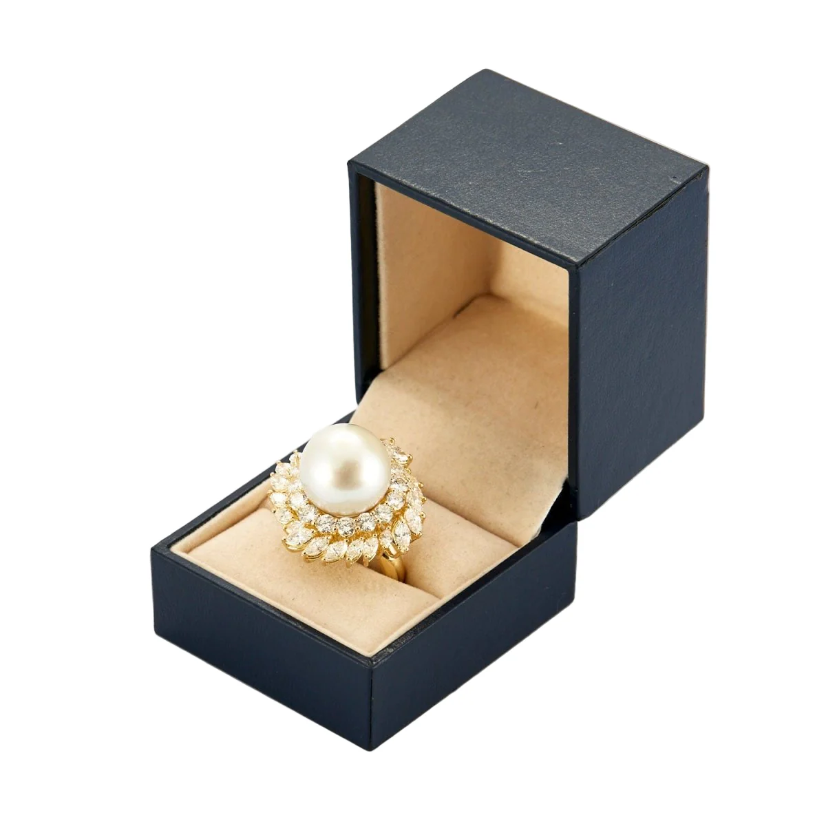 BUCHERER Cocktail Ring in yellow gold, pearl and diamonds - Image 6