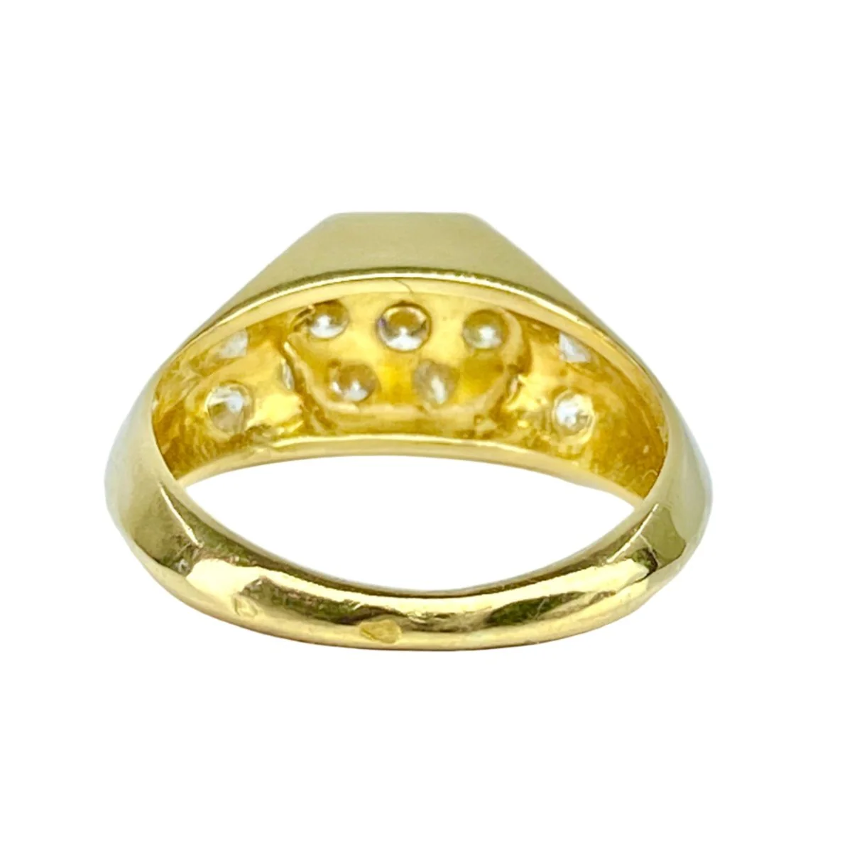 Signet ring in yellow gold and diamonds - Image 4