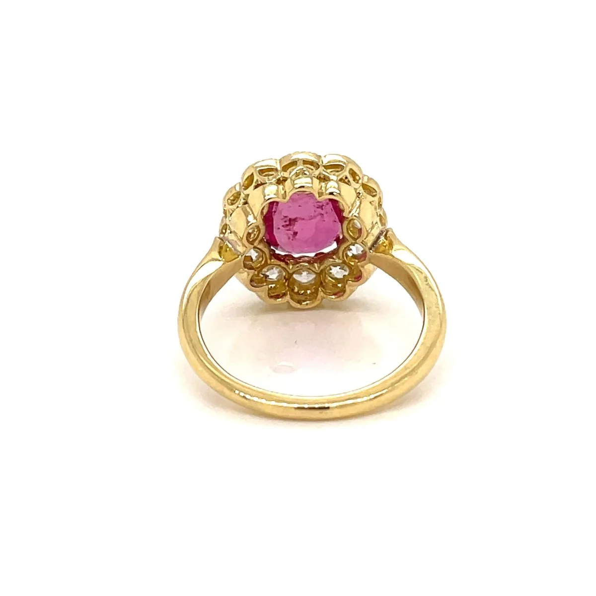 Antique ring in rose gold, rubies and diamonds - Image 7