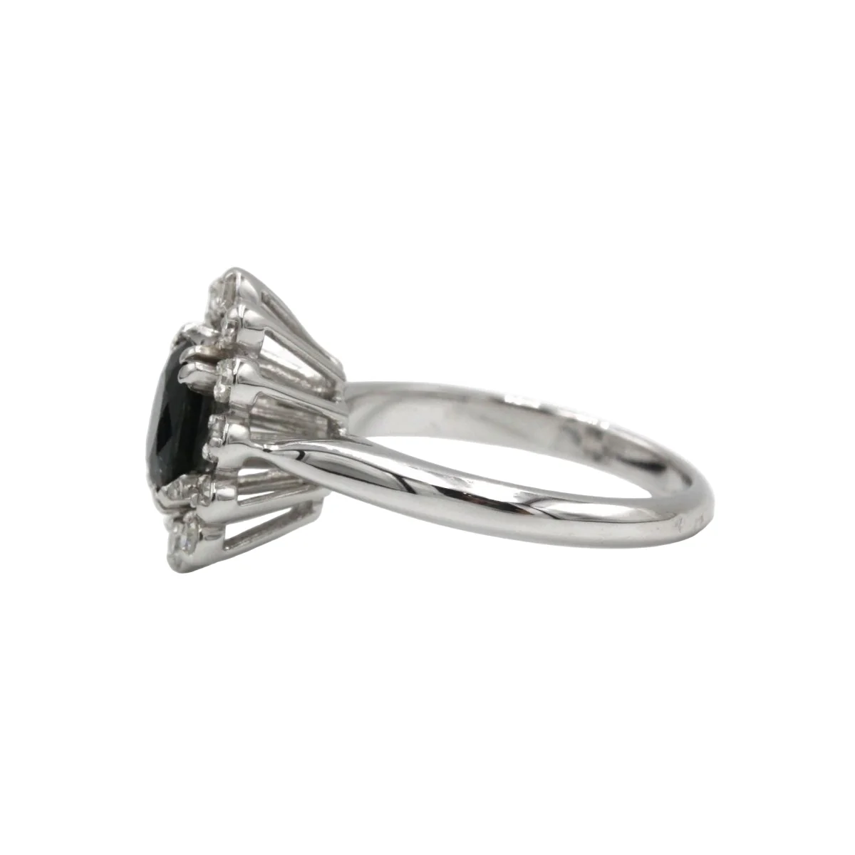 Ring daisy in white gold and sapphire - Image 3