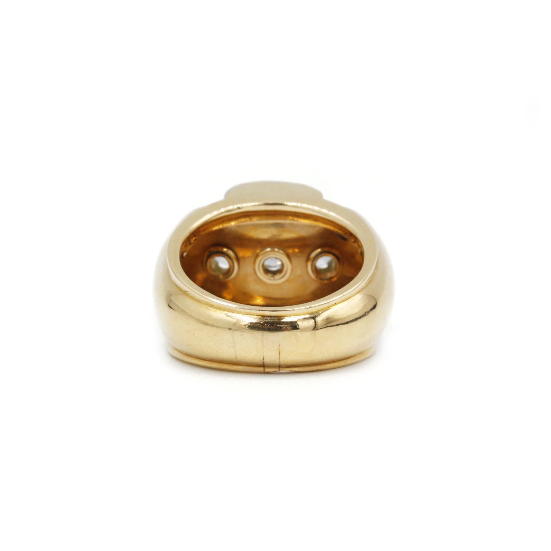 Tank ring in yellow gold and diamonds - Image 3