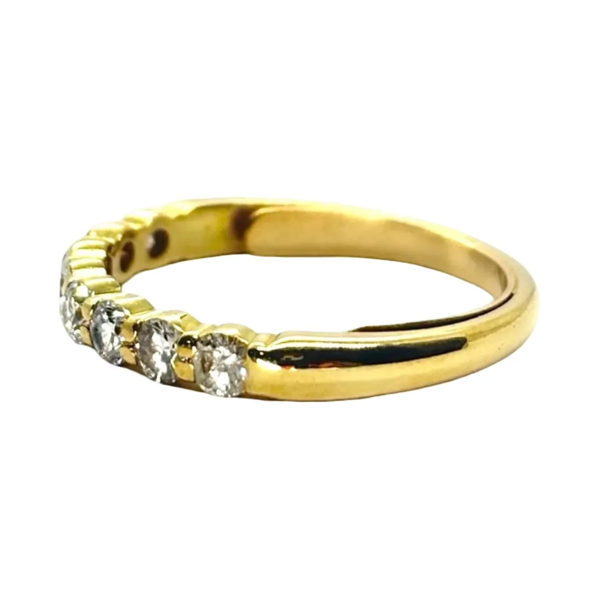 Ring half-alliance in yellow gold and diamond - Image 3