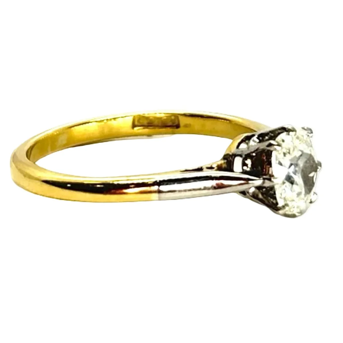 Solitaire ring in yellow gold and diamond - Image 5