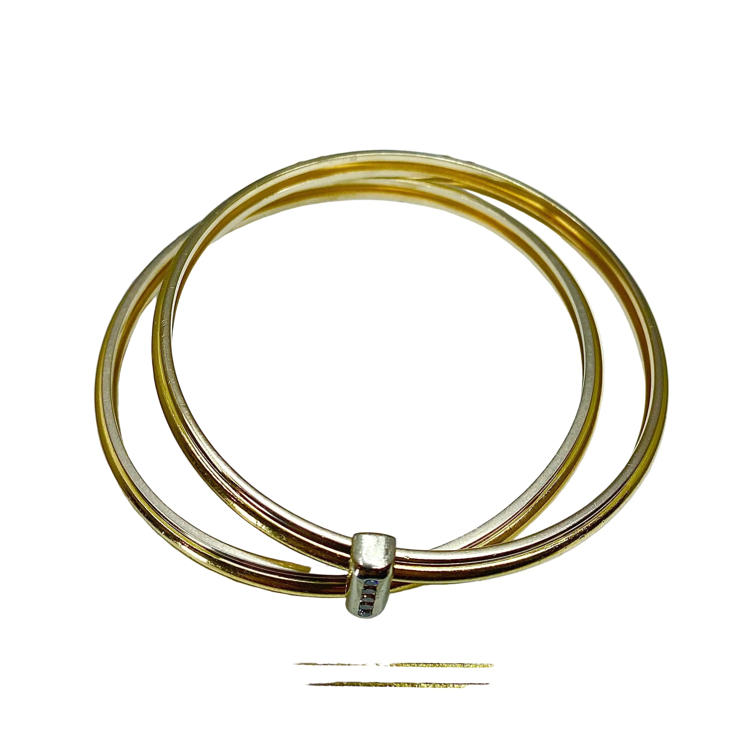 Bracelet double rush yellow gold, white gold and diamonds - Image 4