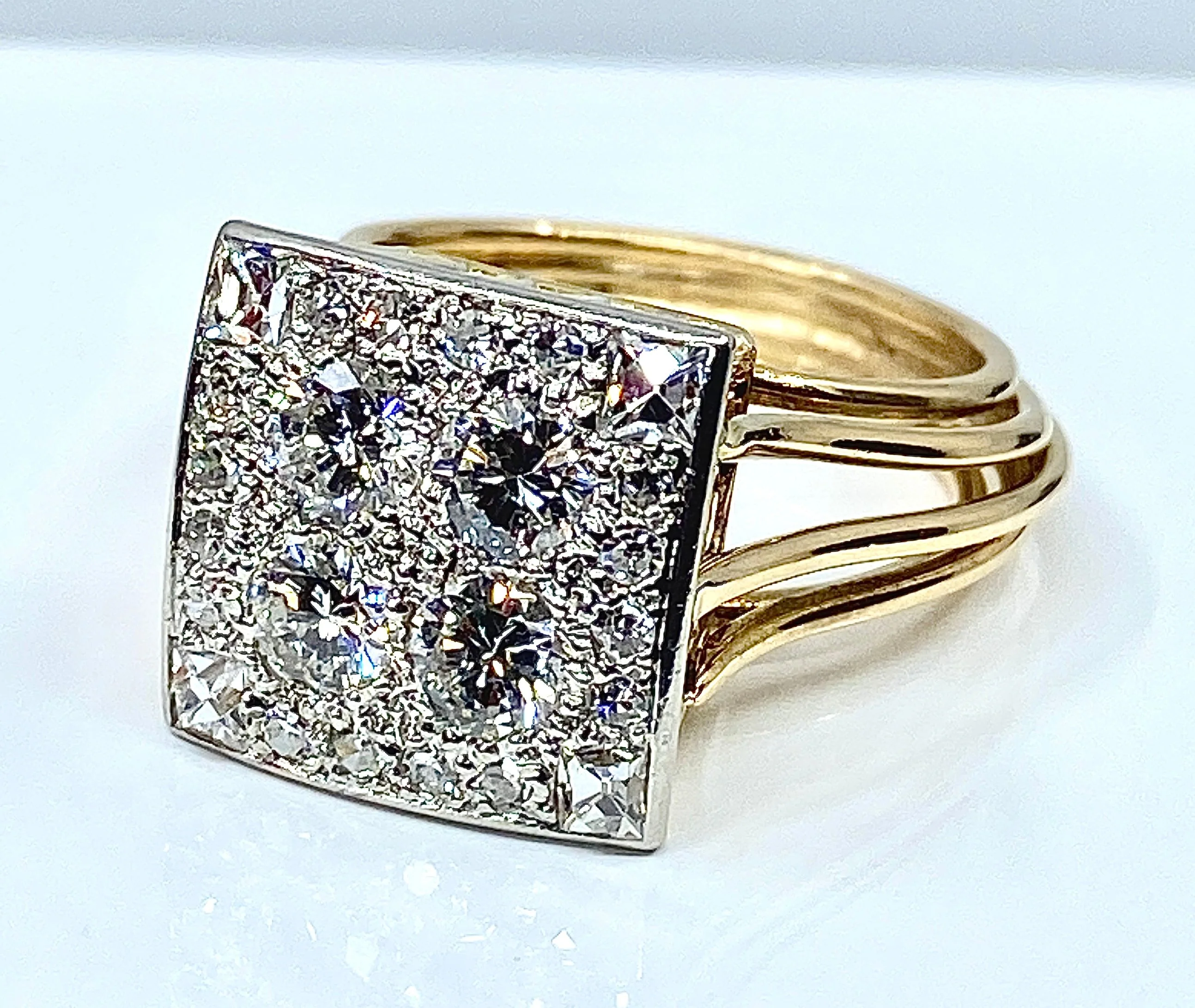 Ring in yellow gold, white gold and diamonds - Image 12