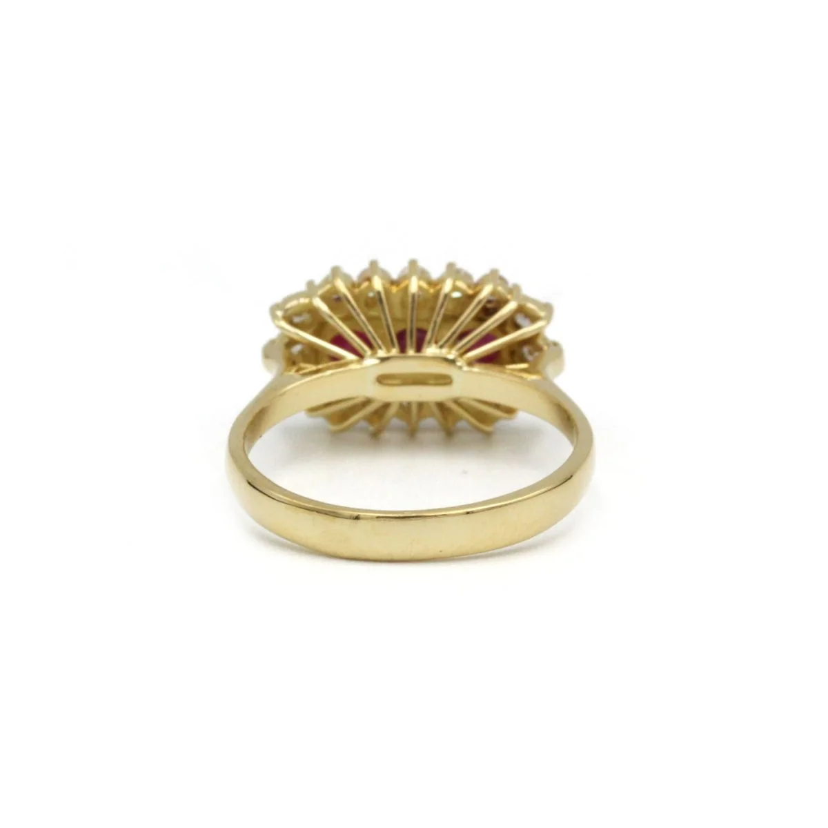 Ring in yellow gold, ruby and diamonds. - Image 3