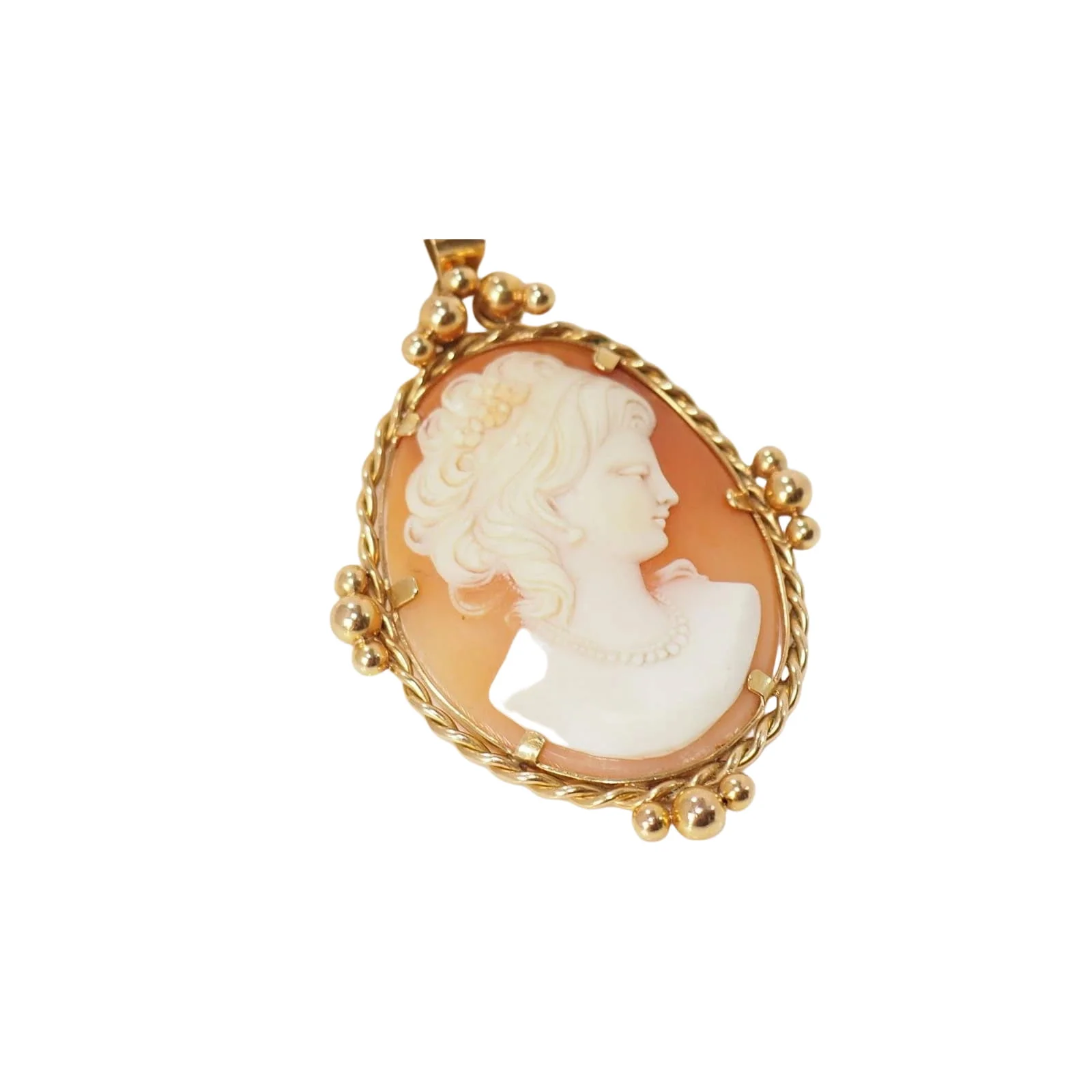 Second-hand old cameo pendant in yellow gold  - Image 4