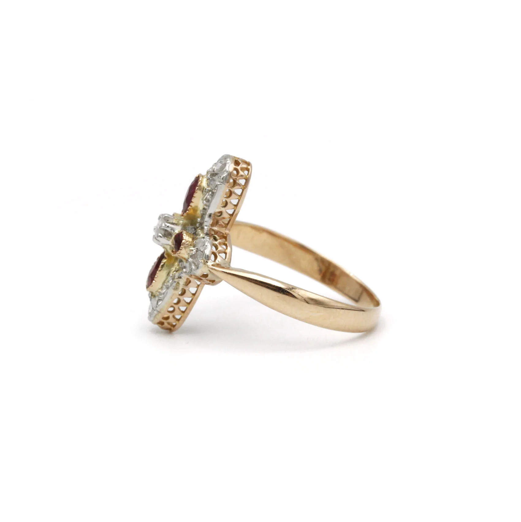 Ring - Gold, Diamonds &amp; Garnets - Image 2