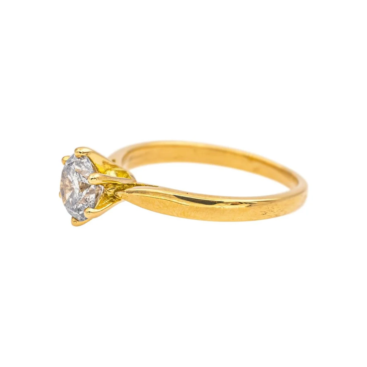 Solitaire ring in yellow gold and diamond - Image 4