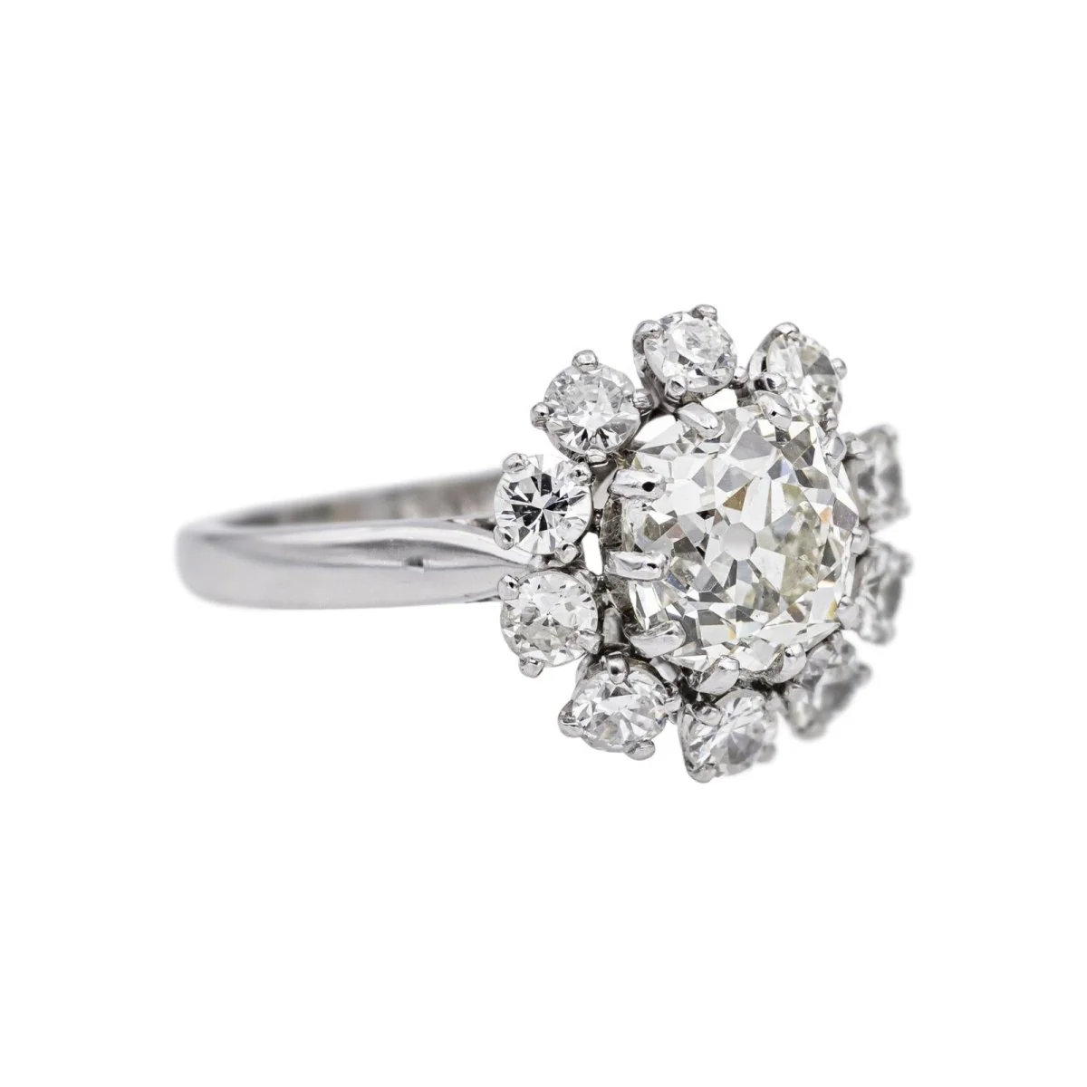 Marguerite ring in platinum and diamonds - Image 6