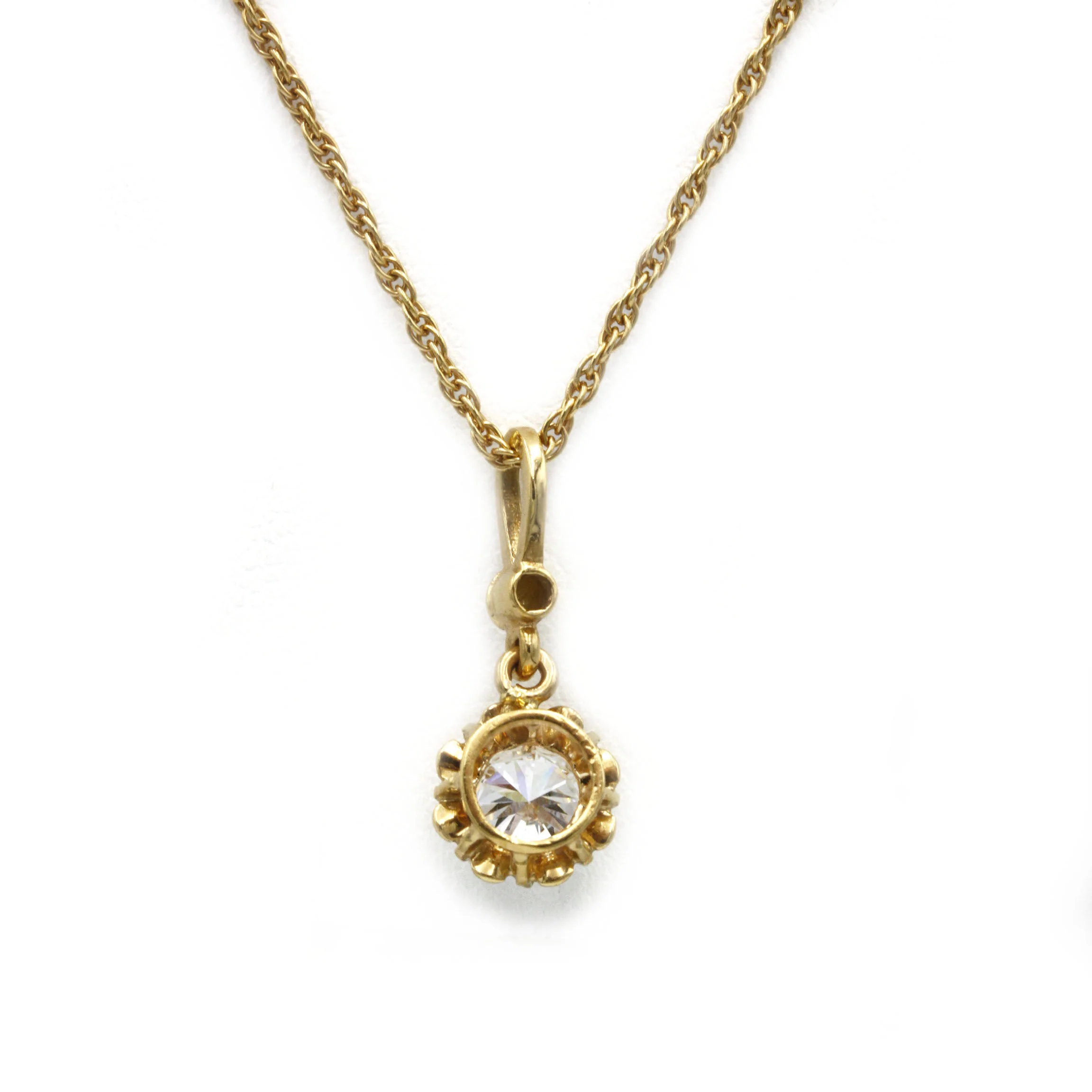 Pendant Necklace - Gold and Diamond - Image 3