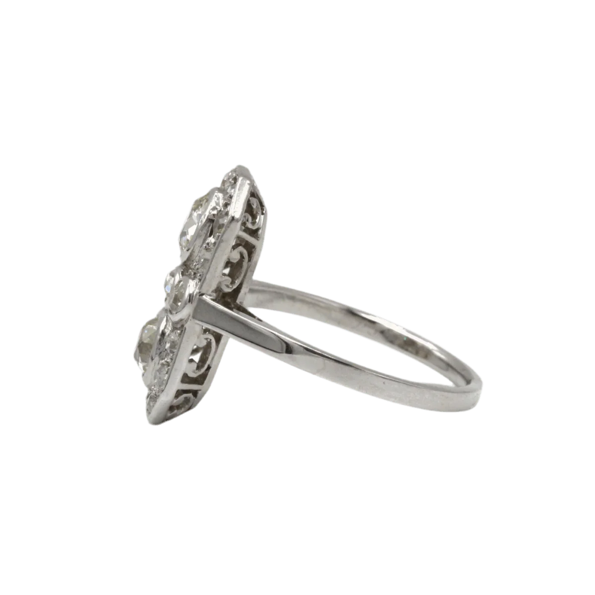 Ring Marquise in paltinium and diamonds - Image 2