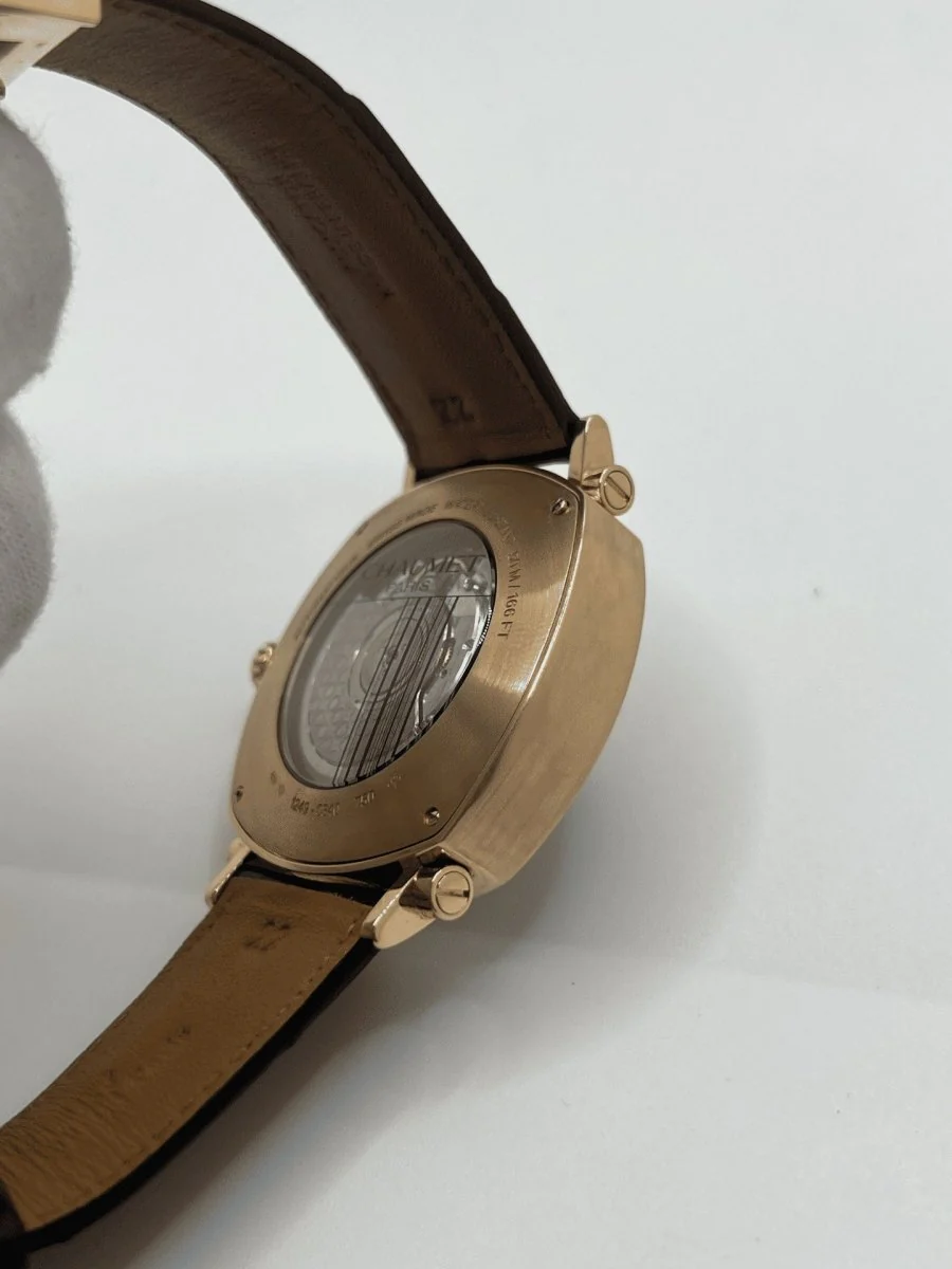 Watch CHAUMET "Dandy XL Chronograph" in rose gold and leather - Image 12