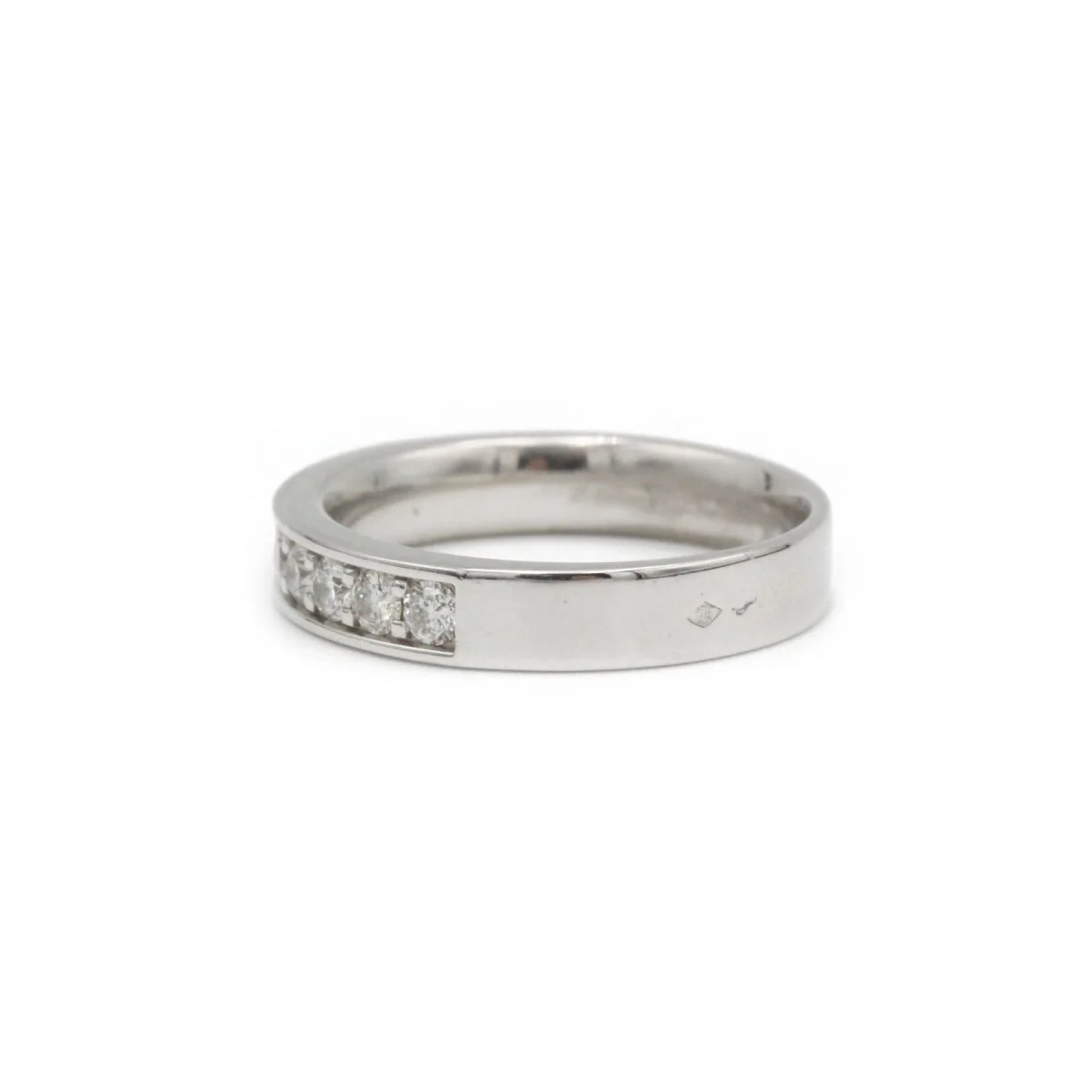 Ring half alliance in white gold and diamonds - Image 2
