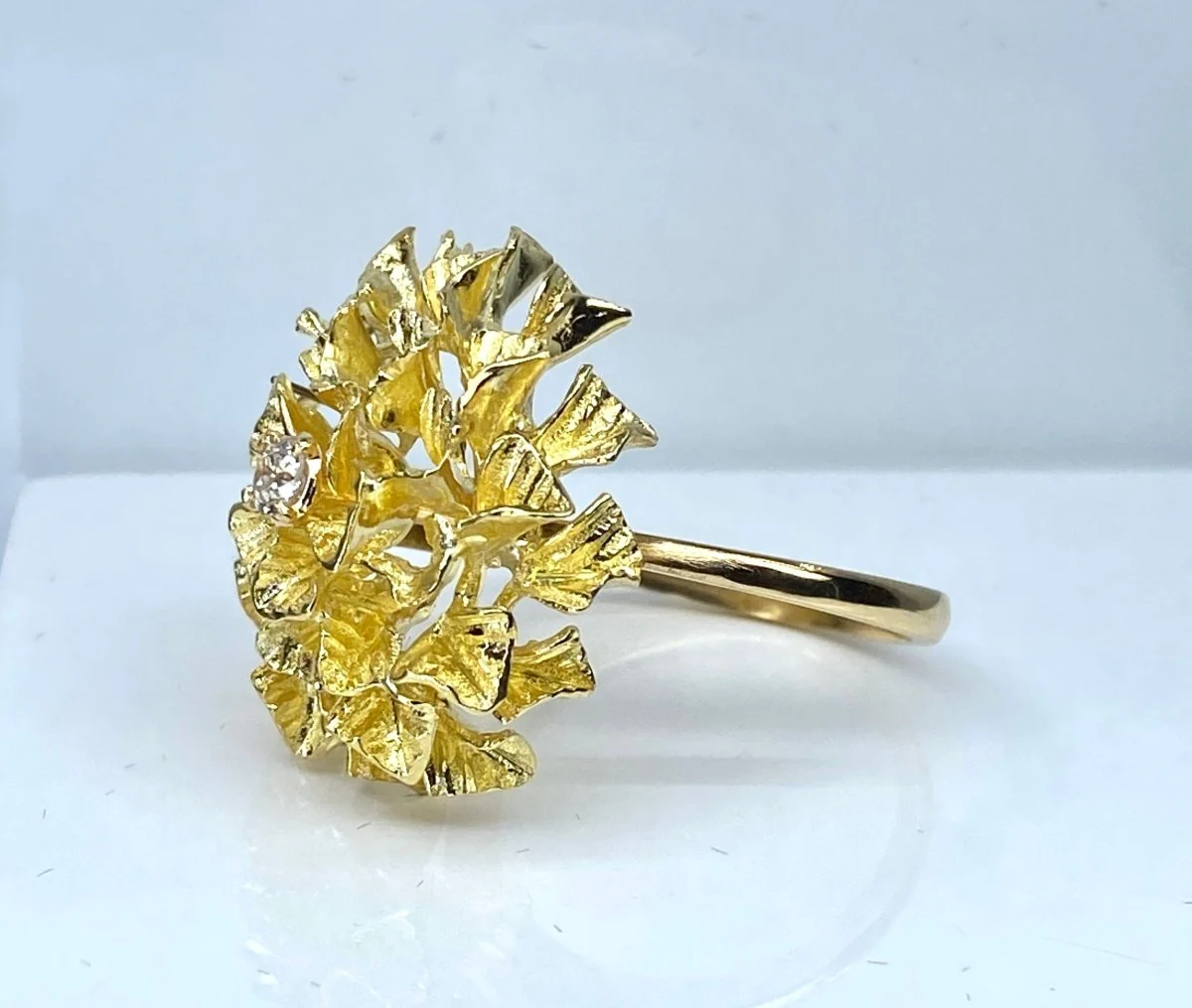 Ring at yellow gold and diamond - Image 5