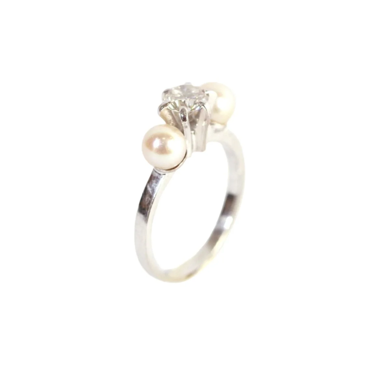Ring trilogy diamonds golden pearls - Image 3