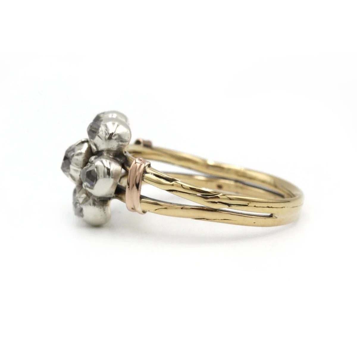 19th century ring in 18k yellow gold and 7 old-cut diamonds totaling 0.50 carats - Image 5