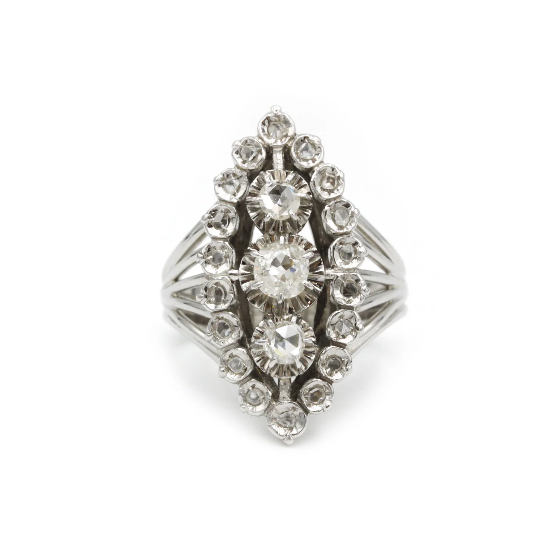 Ring Marquise in white gold & diamonds