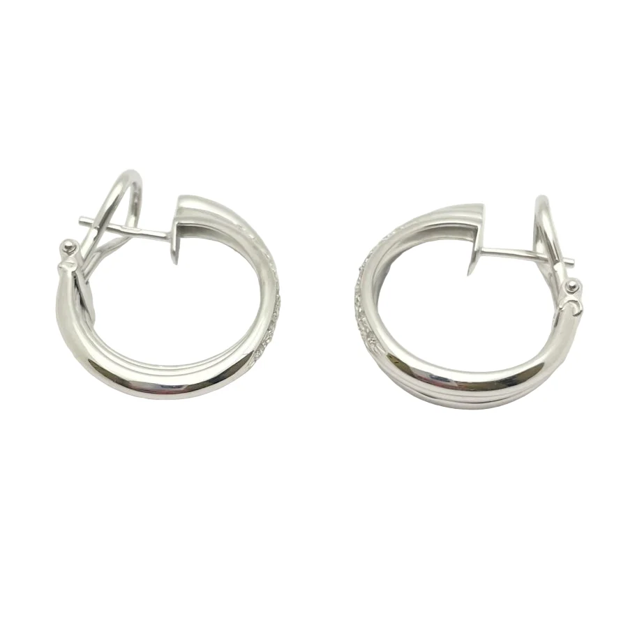 Creole earrings in white gold and diamonds - Image 2