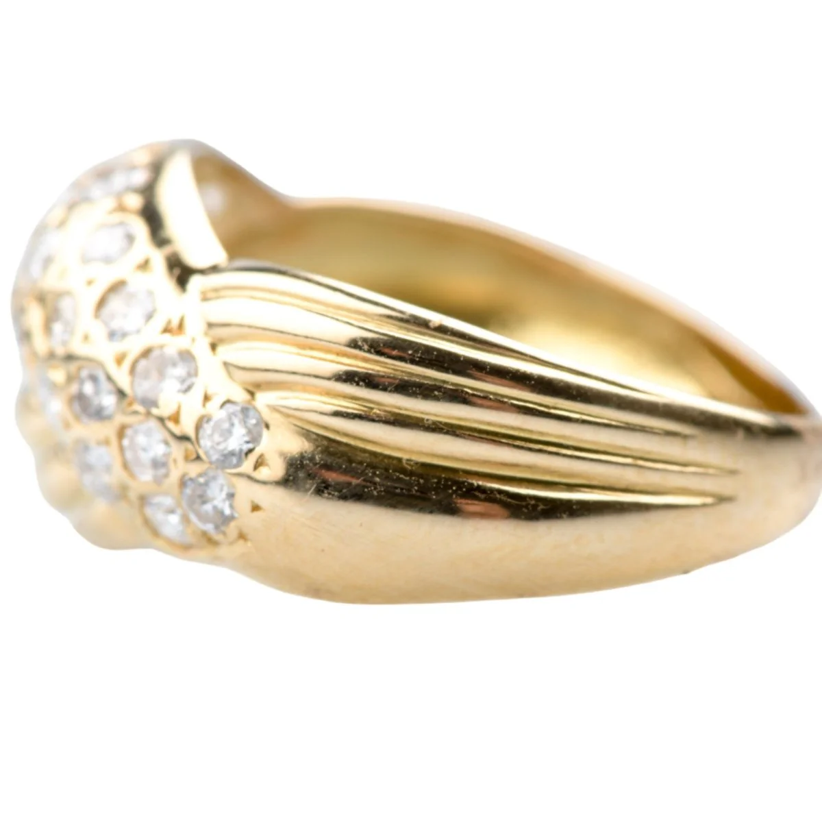 Dome ring in yellow gold and diamonds - Image 2