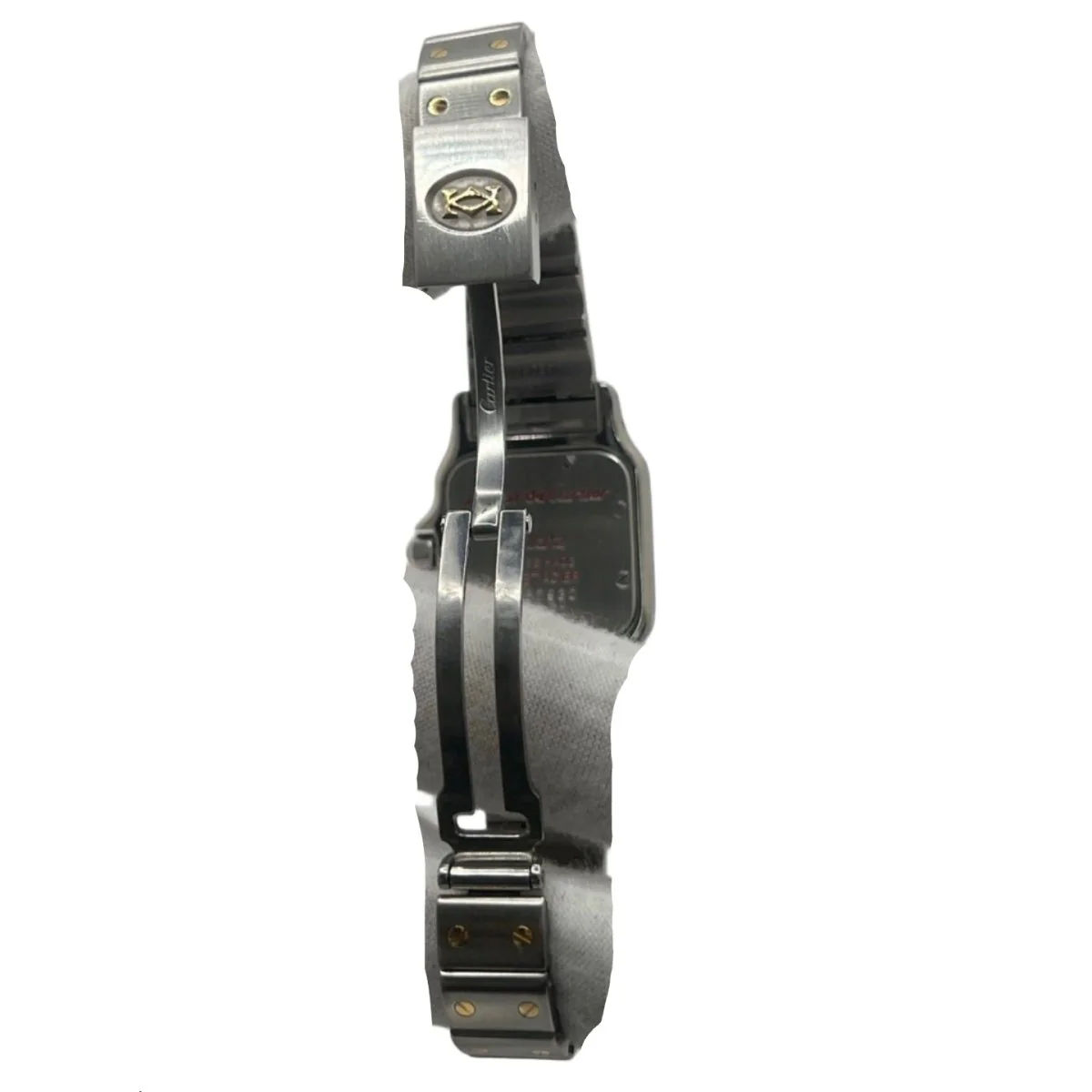 CARTIER "Santos Galbée" watch in yellow gold, steel and quartz - Image 4