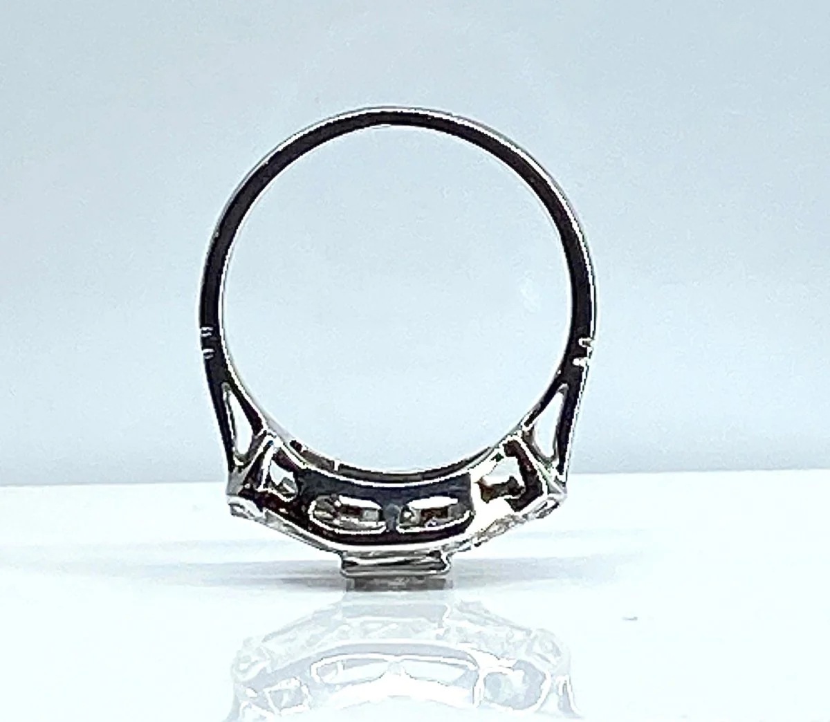 Ring at white gold 18 carats and diamonds Art Deco - Image 9