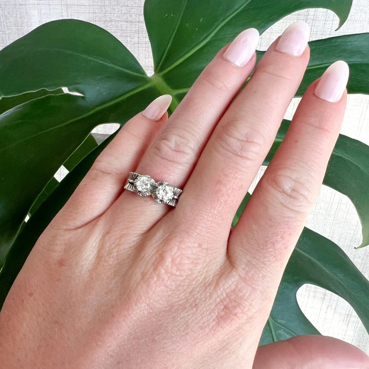 Ring You & Me in white gold, paltinium and diamonds - Image 3