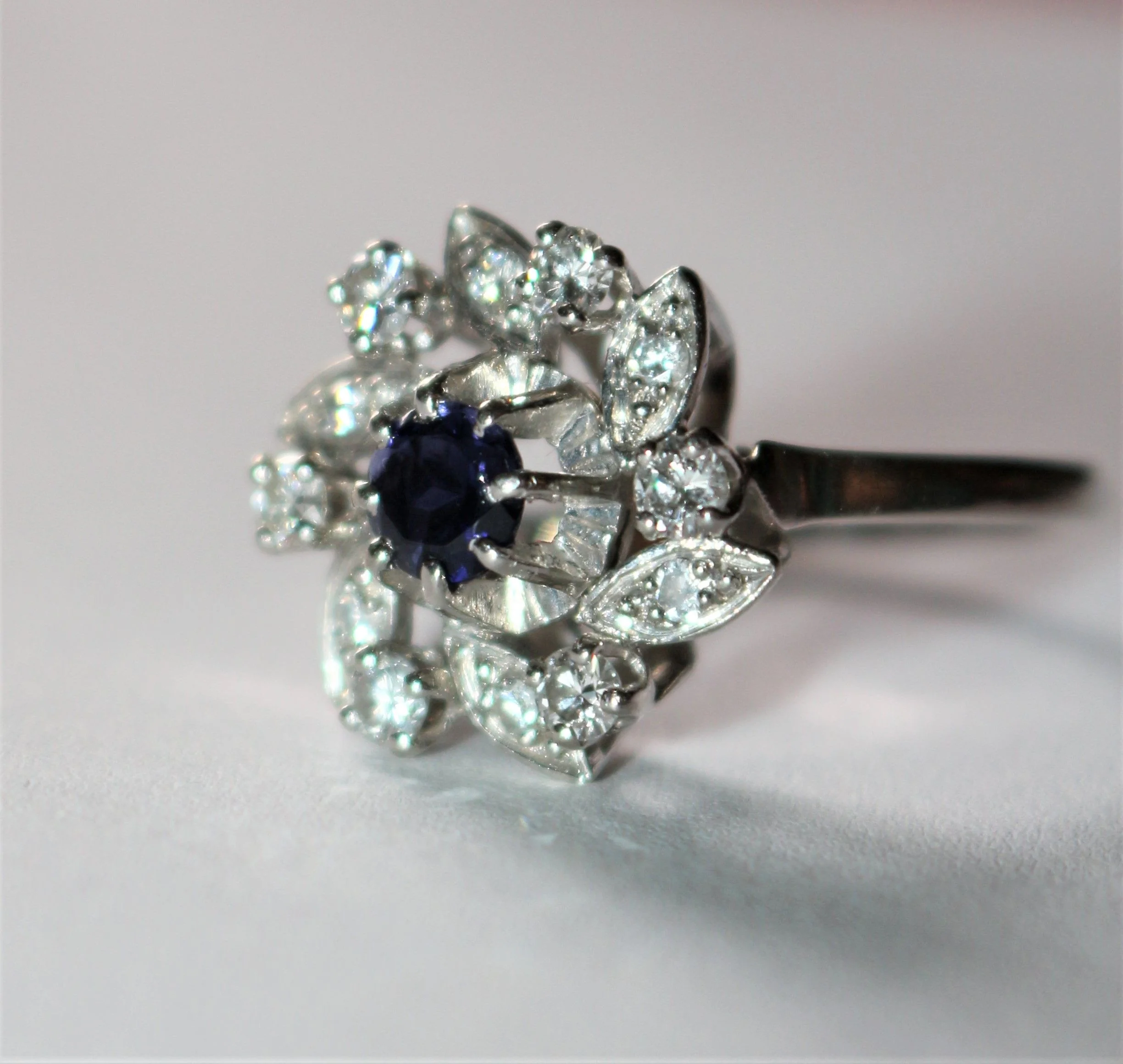 Diamond Swirl Flower Ring - Image 3
