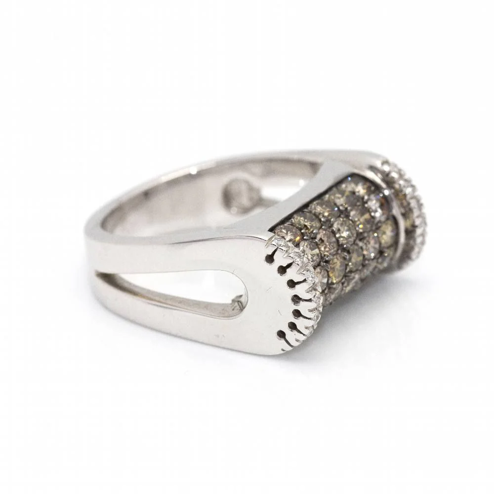 Pre-owned white gold and Champagne diamond ring - Image 4
