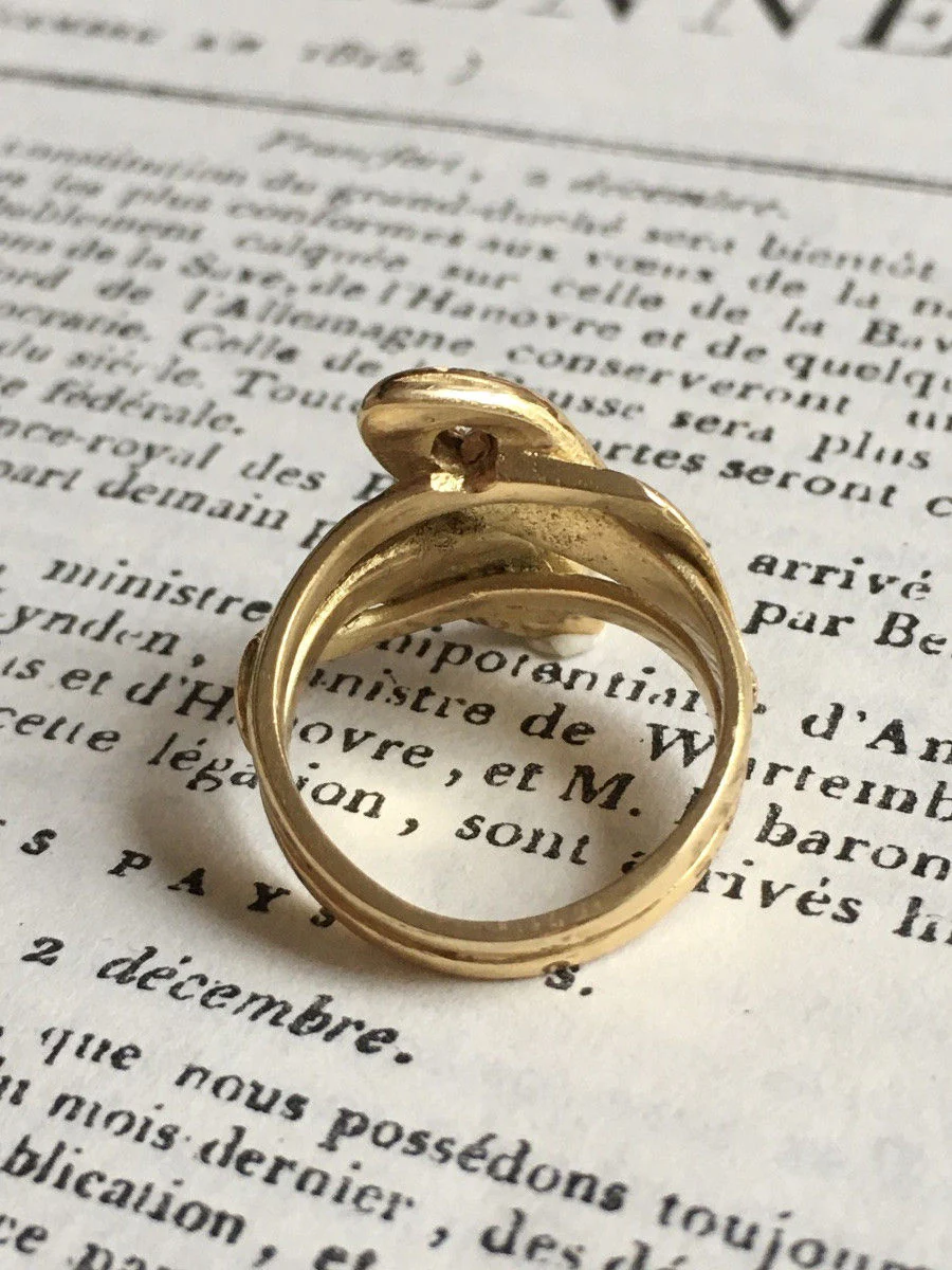 Ring antique in yellow gold 18K representing two snakes - Image 9