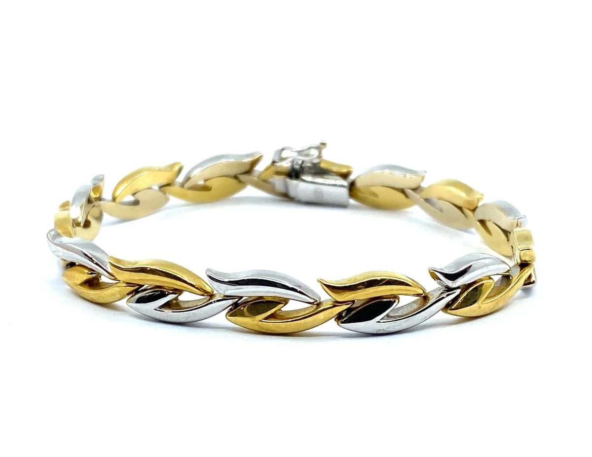 Necklace and bracelet in 18-carat white and yellow gold forming a set. - Image 2