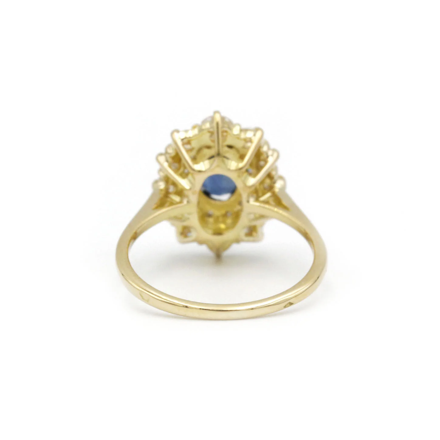 Ring Marguerite Yellow Gold with Sapphire and diamonds - Image 3