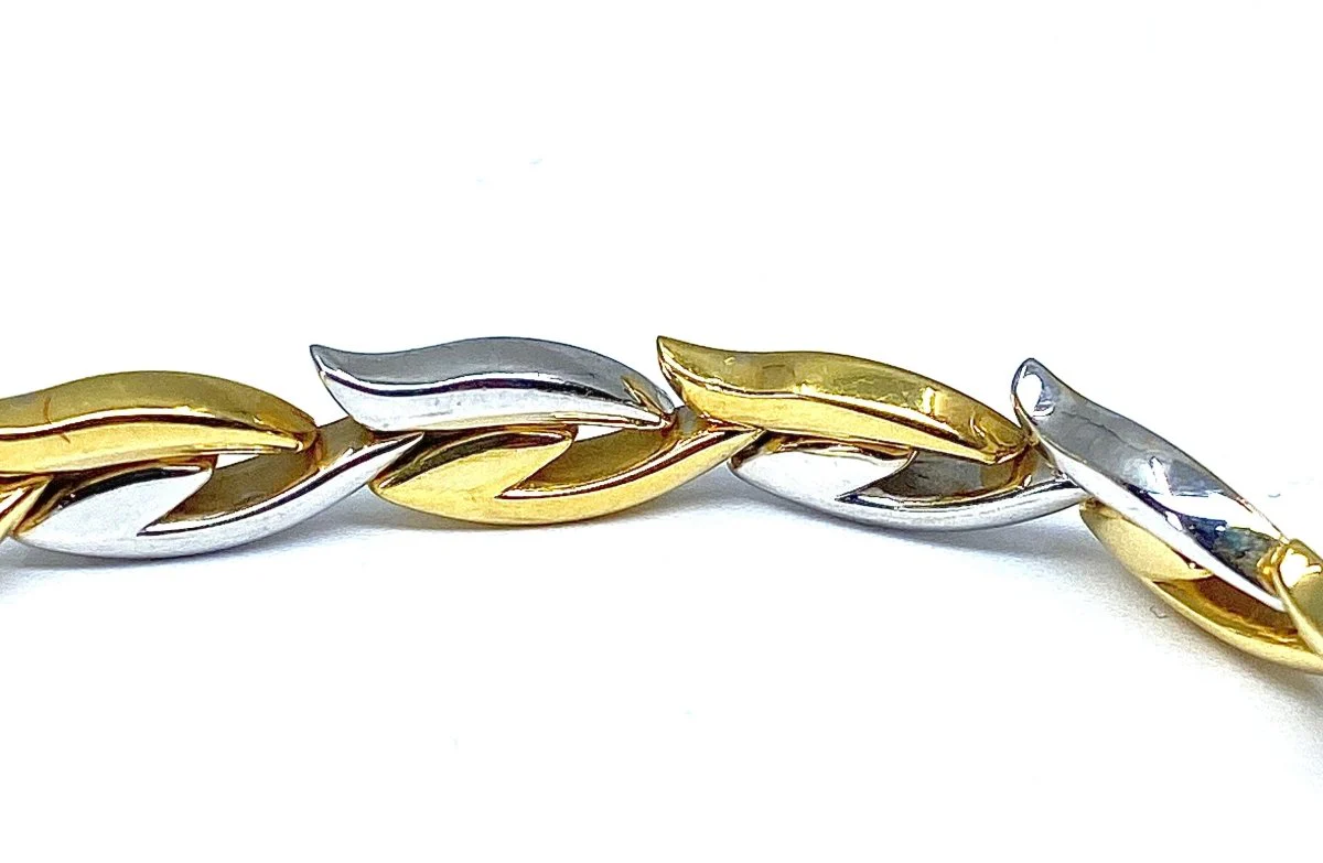Necklace and bracelet in 18-carat yellow and white gold forming a set - Image 3