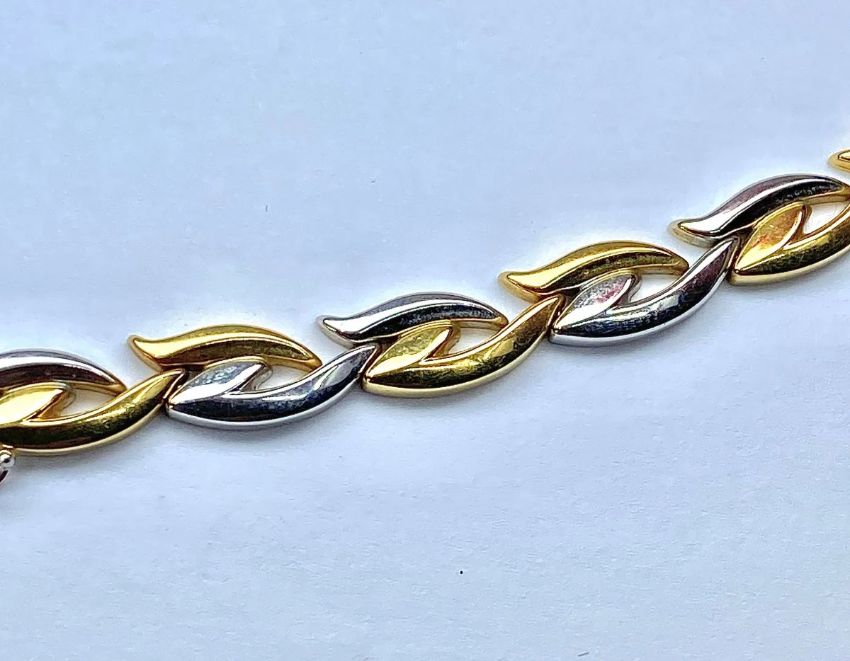 Necklace and bracelet in 18-carat yellow and white gold forming a set - Image 8