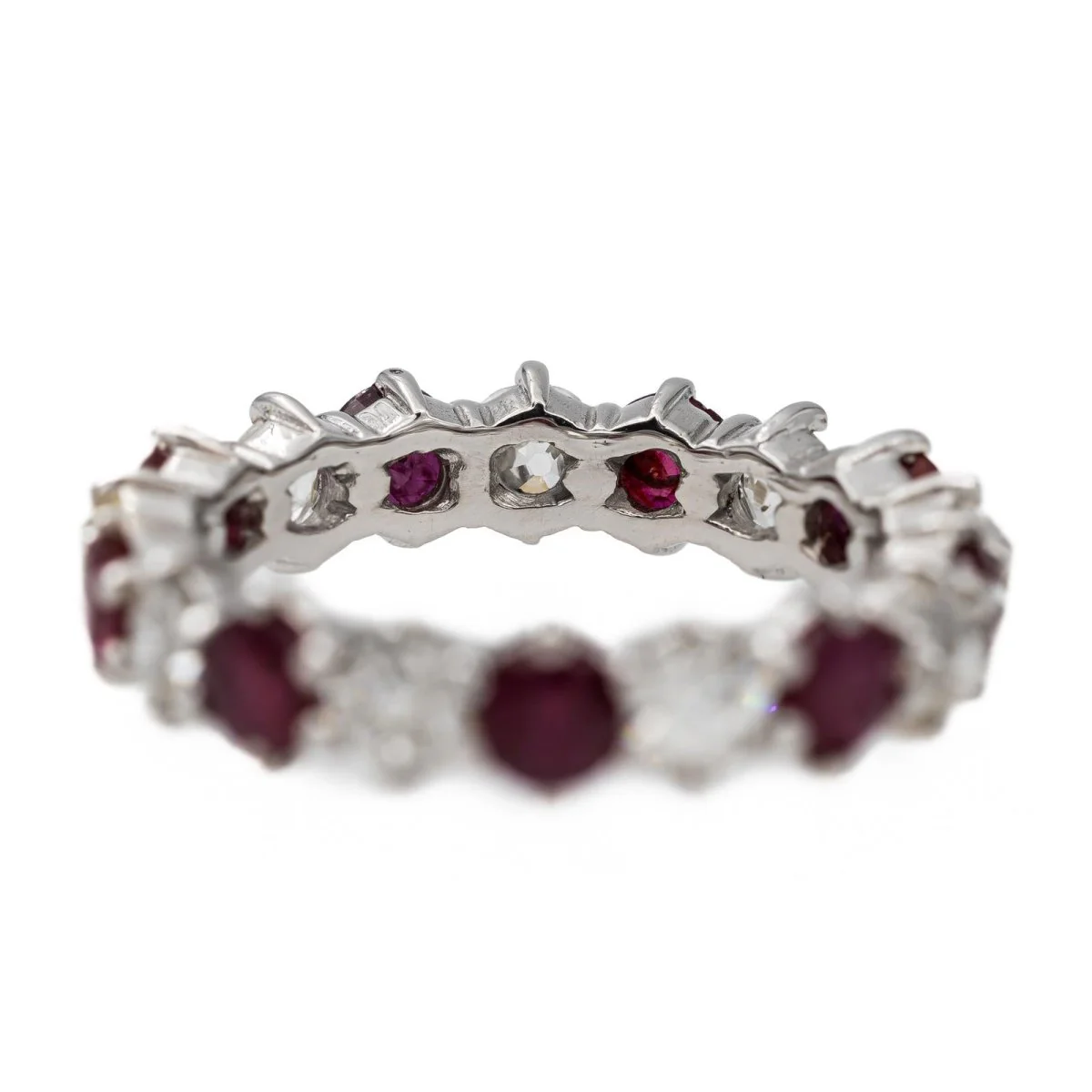 White Gold Ruby Alliance Ring - Image 5