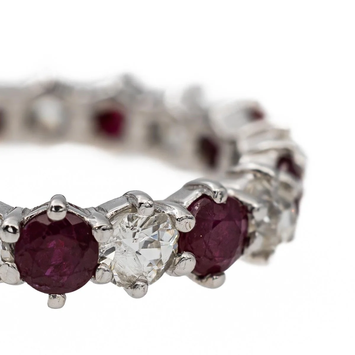 White Gold Ruby Alliance Ring - Image 6