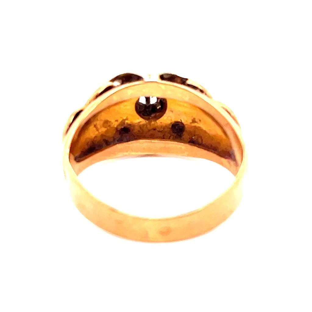 Ring OLD 3 golds in rose gold yellow gold and white gold with diamonds - Image 4