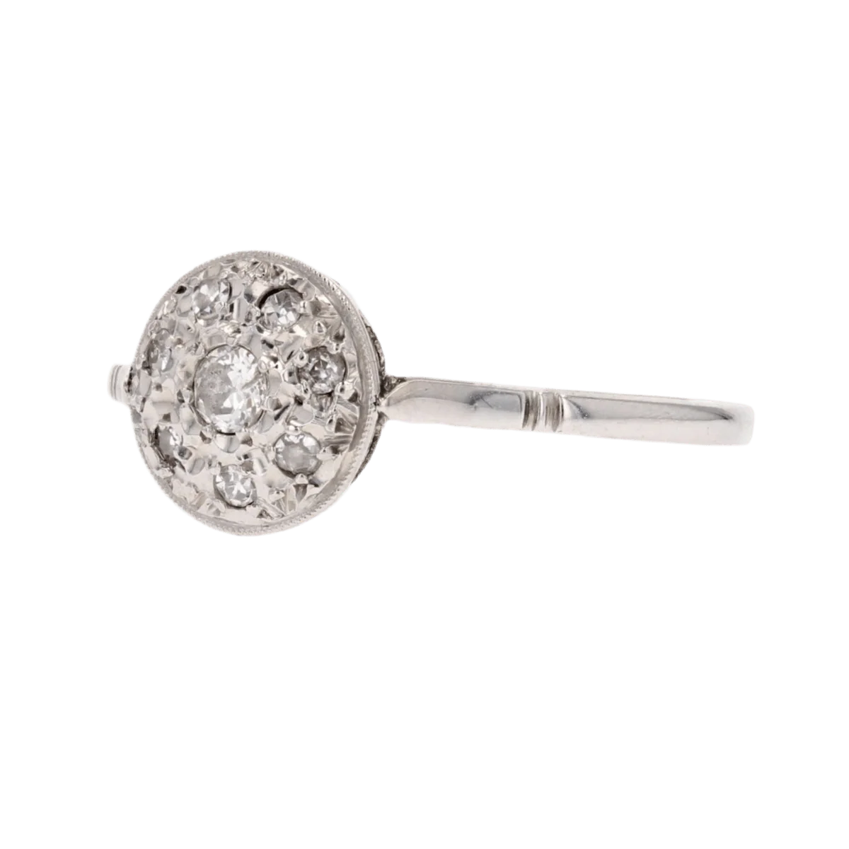 Ring Paved in white gold, paltinium and diamonds - Image 3