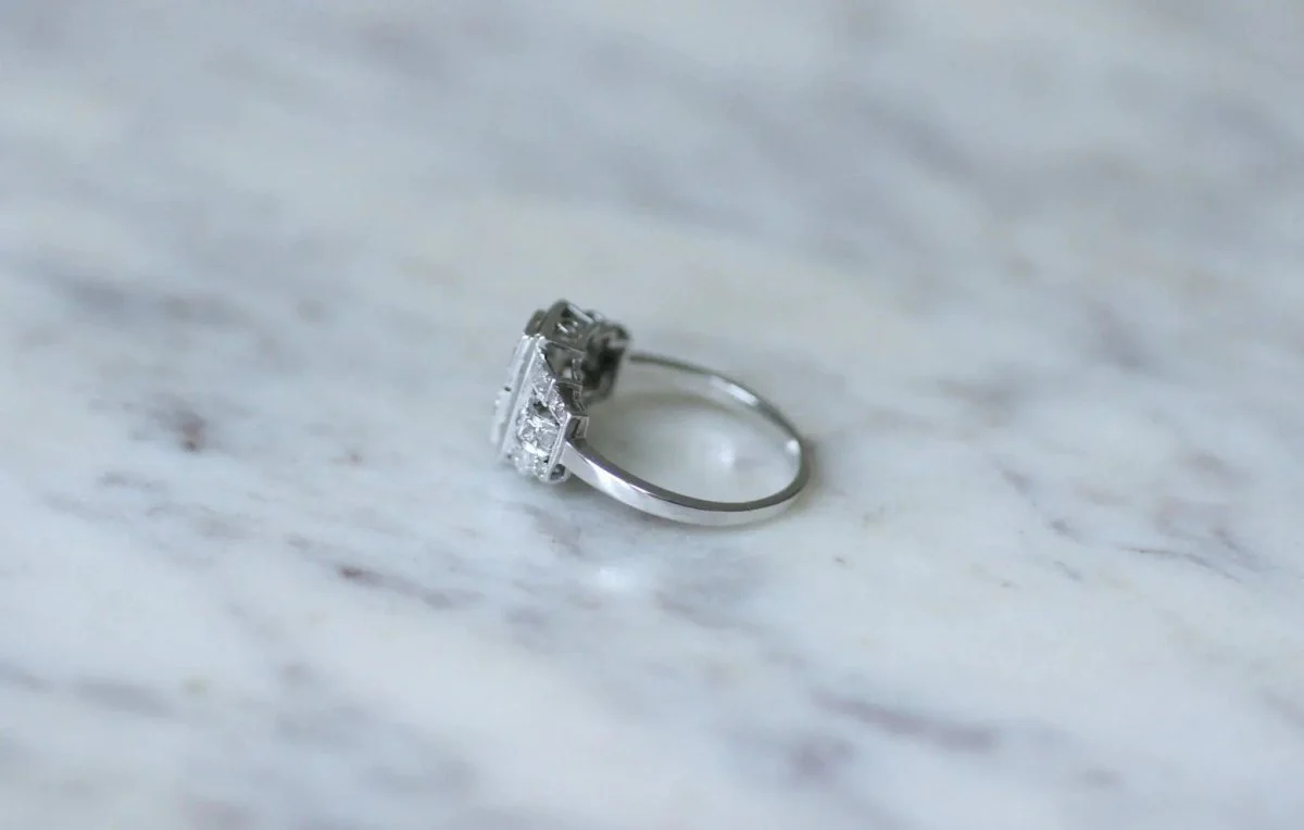 Art Deco diamond ring on platinum - Image 6