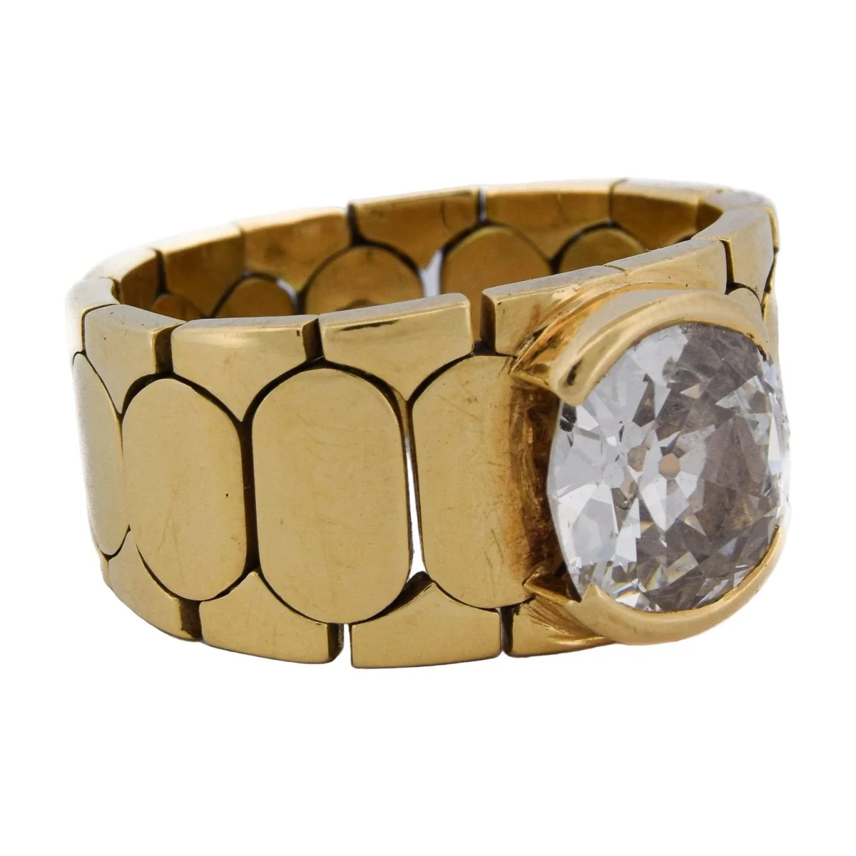 Yellow gold and Diamond Bandeau Ring - Image 7