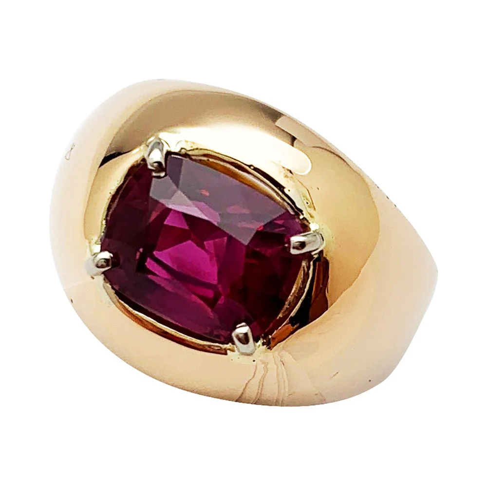 Domed ring in pink gold, oval ruby ​​weighing 2.53 carats - Image 7
