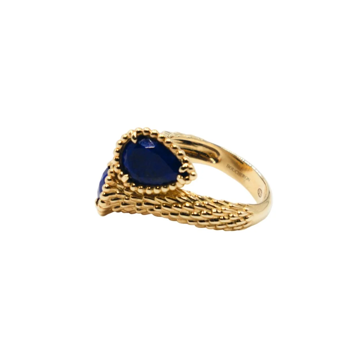 BOUCHERON "Toi et Moi Serpent Bohème" ring in yellow gold and lapis lazuli - Image 6