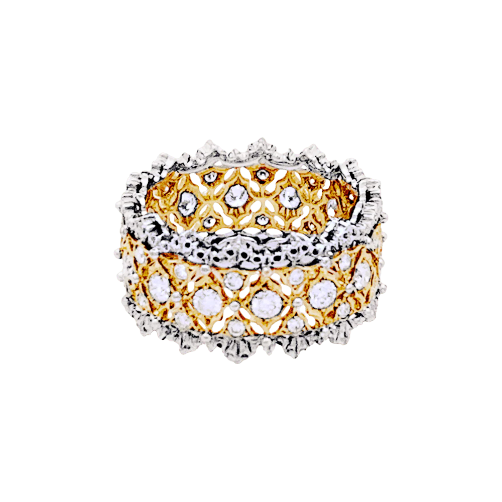 BUCCELLATI "Eternal Band" headband ring in yellow gold, white gold and diamonds - Image 5