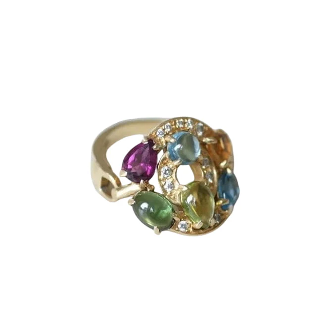 Bvlgari Astrale ring in yellow gold, fine stones and diamonds - Image 3
