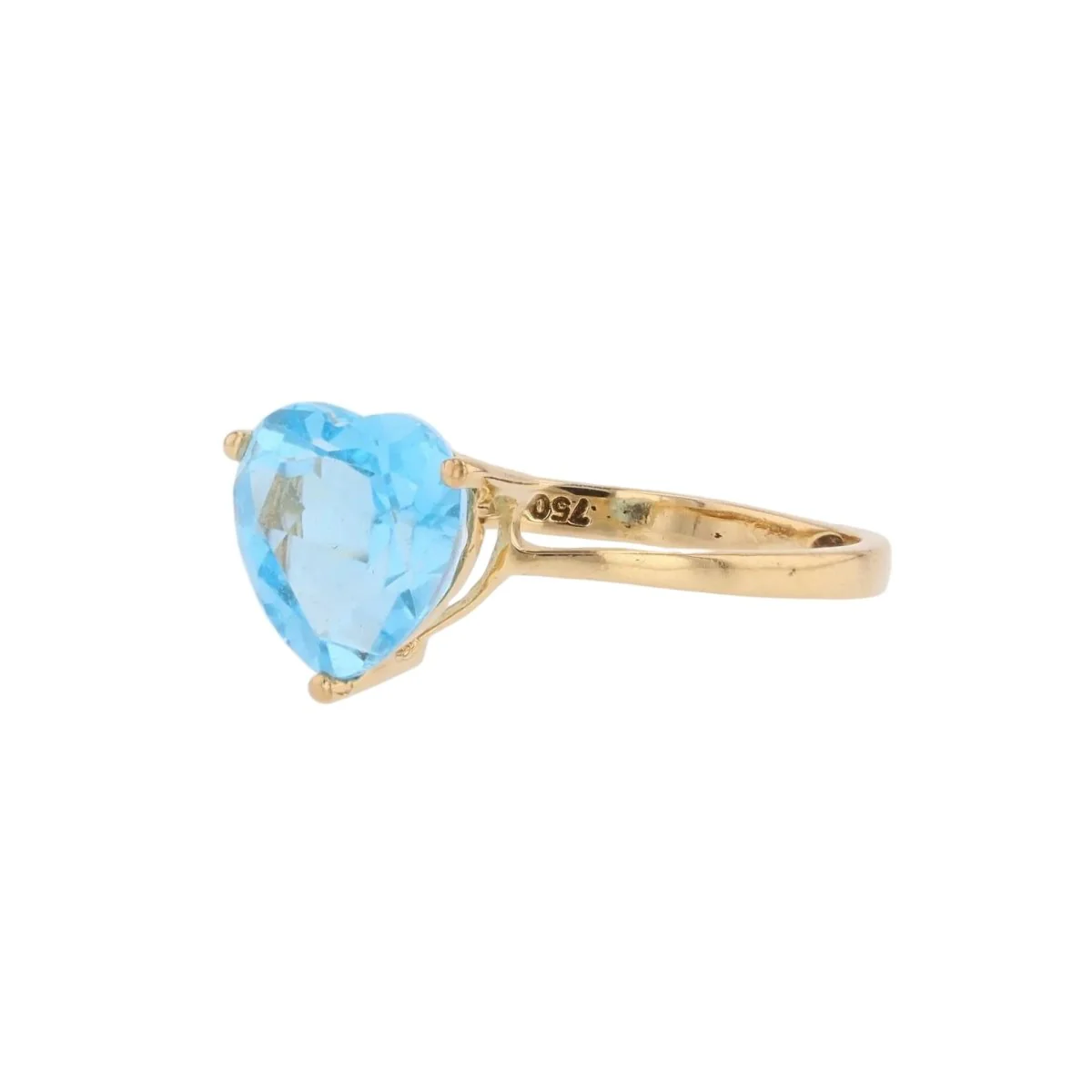Ring Solitaire in yellow gold and topaz - Image 3