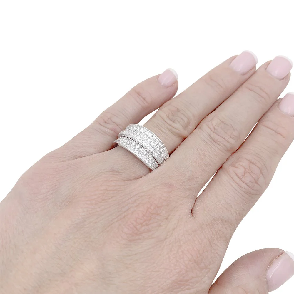 Ring CARTIER "Barrette" in white gold and diamonds - Image 2