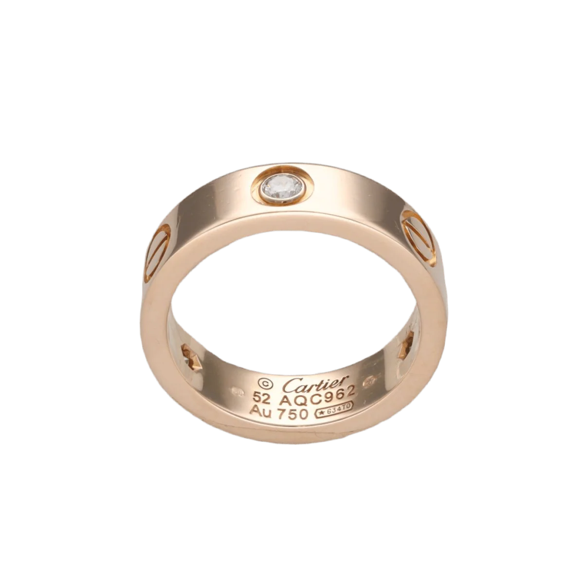 Ring CARTIER "Love" in rose gold with three diamonds - Image 4