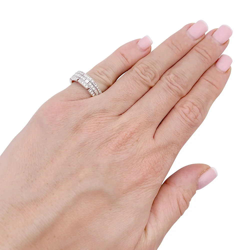 CARTIER “Tank Française” ring in white gold and diamond - Image 2